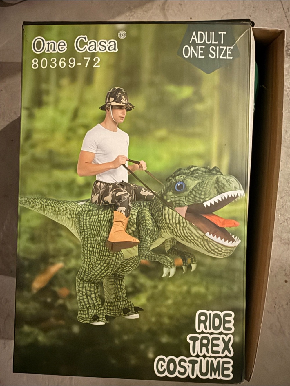 Green Ride Trex Kids Costume - Inflatable Dinosaur Outfit